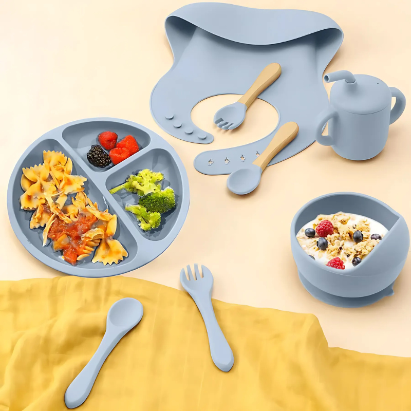 8-Piece Baby Feeding Set- Soft and Stylish
