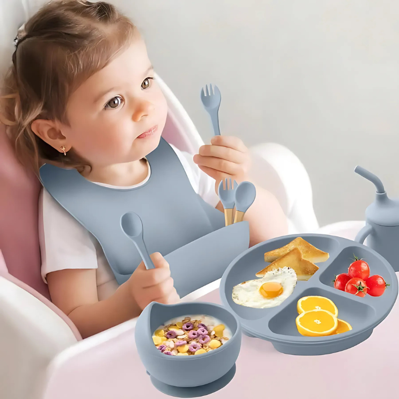 8-Piece Baby Feeding Set- Soft and Stylish